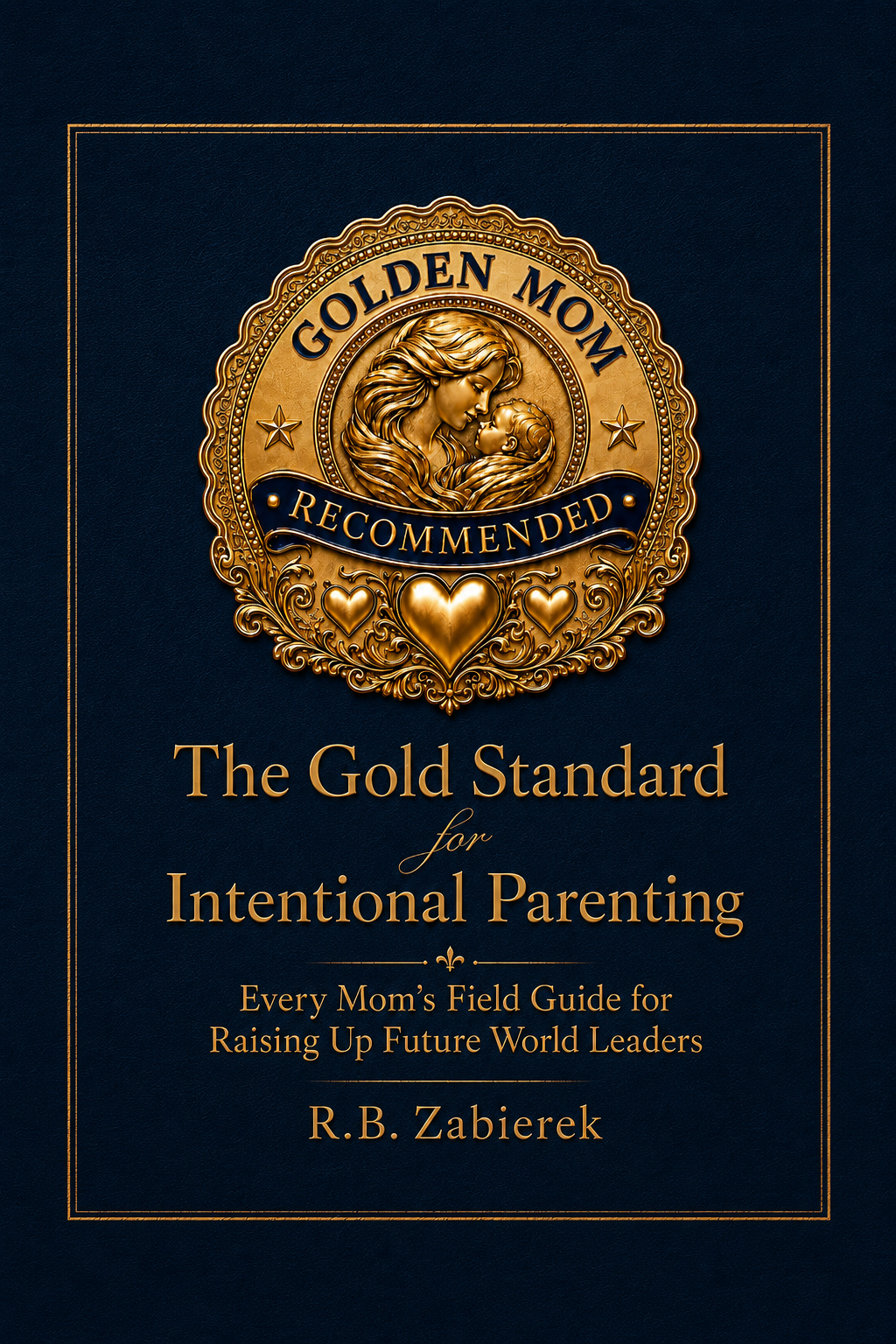The Gold Standard for Intentional Parenting book cover. Every Mom’s Field Guide for Raising Up Future World Leaders, by R.B. Zabierek.